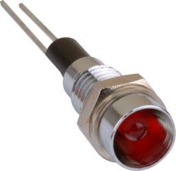 Signal light, red, 4 mcd, Mounting Ø 6 mm, pitch 2.54 mm, LED number: 1, 2662.8021