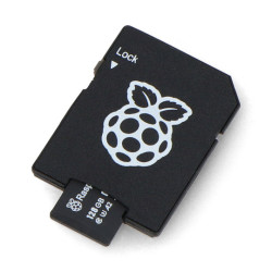 Karta pamięci Raspberry microSD 128GB 100MB/s klasa A2 z systemem Raspberry Pi OS - z adapterem oraz etui w zestawie