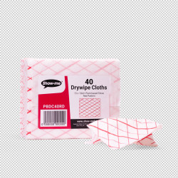 Show-Me PBDC40RD Pack of 40 Plant-based drywipe eraser cloths with Red design.