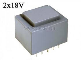 Transformator zalewany; 230VAC; 2x 18V; 2x 0.97A