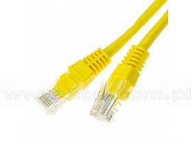 Patchcord UTP, kat5e, 1,0m, żółty