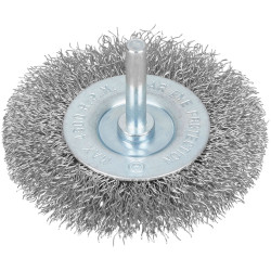 BlueSpot Tools 19222 Flat Steel Wire Wheel Brush 75mm x 6mm Arbor