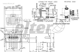 Gniazdo miniUSB 5pin typ B THT
