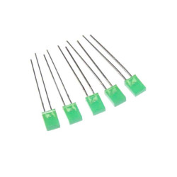 DIODA LED PROSTOKĄTNA 2x5 ZIELONA 15mcd 150st LL254GD