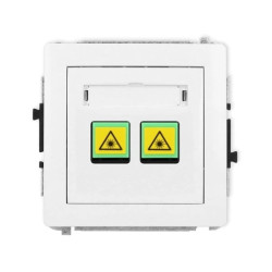 DECO Mechanizm gniazda światłowodowego/optycznego podwójnego, biały mat 25DGOP-2