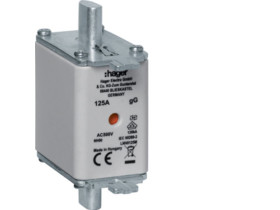 Wkładka bezpiecznikowa nożowa NH00 wskaźnik podwójny uchwyt nieizolowany gG 125A 500VAC LNH0125M HAGER