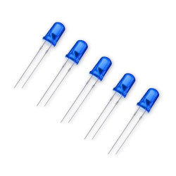 Dioda LED 5mm niebieska - 5 szt komplet