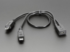 Adafruit Micro B USB 2-Way Y Splitter Cable