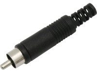 WCINCH-TC Wtyk RCA (cinch) czarny z osłoną kabla