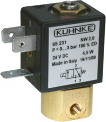 3/2-way NC poppet valve, 0-5 bar, 230 V, 5 W, 65.172 230VAC