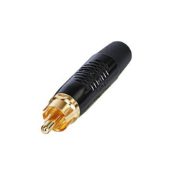 Rean RF2C-B-0 RCA Connector Plug 1pc Gold-Plated Black Housing