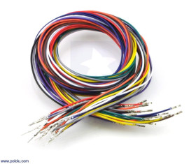 Pololu Wires with Pre-Crimped Terminals 20-Piece 10-Color Assortment M-F 36"