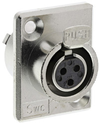 Złącze XLR 3 -pinowe Montaż na panelu Żeński Naturalny