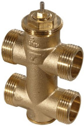 Zawór elektryczny Mosiądz niklowany do rury DN10 liczba portów 3 SAUTER REGULATION