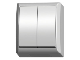 FALA Wyłącznik podwójny świecznikowy biały ŁNH-2H/00 OSPEL