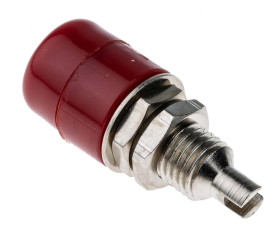 Gniazdo bananowe Żeński Połączenie lutowane typ Gniazdo bananowe Czerwony 20A Schutzinger rozmiar 4 mm
