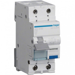 Wyłącznik różnicowo-nadprądowy RCBO 1-fazowy B16 (B 16A) + 30mA typ AC 2-biegunowy 2P (230V AC) 2-modułowy HAGER