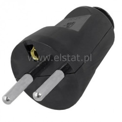 Wtyczka prosta okrągła WT30 +0 czarna