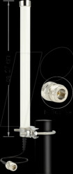 12491 LTE / GSM / UMTS Antenna, N jack 2 - 6,5 dBi, white outdoor