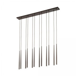 Lampa wisząca z podłużną rozetą PIANO BROWN do jadalni, dwanaście zwisów na G9 10111 TK Lighting