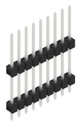 Pin header, 9 pole, pitch 2.54 mm, straight, black, 10051149