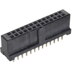 Female connector, 26 pole, pitch 2.54 mm, straight, black, 09195267829