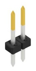 Pin header, 2 pole, pitch 2 mm, straight, black, 10062171