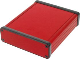 Aluminum enclosure, (L x W x H) 120 x 103 x 31 mm, red, IP54, 1455L1201RD