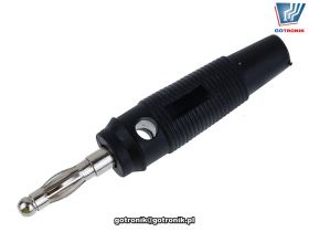 Wtyk banan 4mm czarny Amass 25.411.2