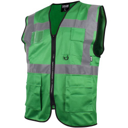 Scan SFV09-G Hi-Vis Utility Green Waistcoat - XL (46in)