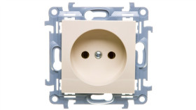 Simon 10 Gniazdo Pojedyncze B/U Kremowe 16A 250V Ip20 Cg1.01/41