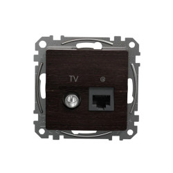 Gniazdo komputerowe-TV (kat. 6 UTP), wenge, efekt drewna, Sedna Design i Elements SDD181469T
