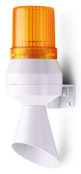 Sygnalizator akustyczny z lampą sygnalizacyjną 24 V DC Pomarańczowy DC IP43 Pionowy 92