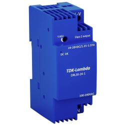 TDK-Lambda DRL30-24-1 Rail PSU 24V 1.25A 30W DIN Rail Mounted