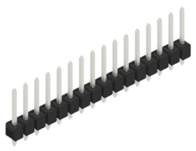 Pin header, 16 pole, pitch 2.54 mm, straight, black, 10054040