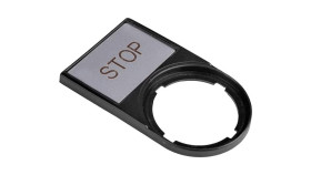 Tabliczka Opisowa Stop 50X30mm Czarna Prostokątna M22s-St-Gb0 216494