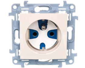 Simon 10 Gniazdo pojedyncze DATA z/u 16A IP20 z kluczem uprawniającym kremowe CGD1.01/41