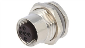 Złącze Okrągłe M12 Żeńskie Proste Do Lutowania 4Pin 250V T4131012041-000