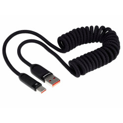 Kabel USB/USB-C WAYME Spiralny 50-180cm Oplot, 100W