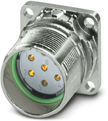 Surface mount socket, M23, 7 pole, crimp connection, standard/ONECLICK quick locking system, straight, 1132737