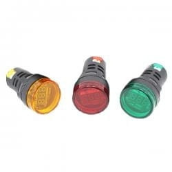 Okrągły woltomierz panelowy LED, pomiar 5-30Vdc, otw. montaż. 28mm