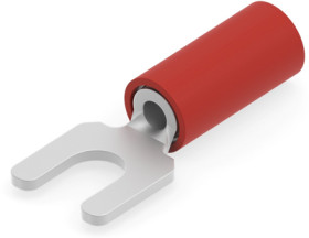 Insulated forked cable lug, 1.04-2.62 mm², AWG 22 to 16, 3.56 mm, M3.5, red, 326861