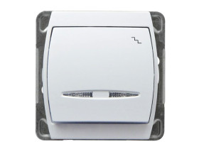 GAZELA Wyłącznik schodowy podświetlany biały ŁP-3JS/m/00 OSPEL