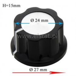 Gałka potencjometru bakielitowa czarna GBC24 24mm