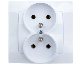 KARO Gniazdo podwójne z/u białe GP-2SZ/00