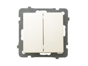 AS Wyłącznik podwójny świecznikowy ecru ŁP-2G/m/27 OSPEL