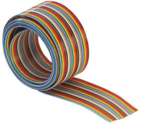 Ribbon cable, 10 pole, pitch 1.27 mm, 0.09 mm², AWG 28, different, 09180107005