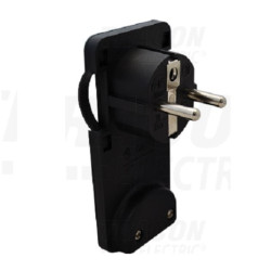 Wtyczka przyścienna płaska czarna zu TCSDRB TRACON