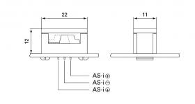 ASI PCBA klip AS-i mocowany do płytki, Hirschmann, 933981100, ASIPCBA