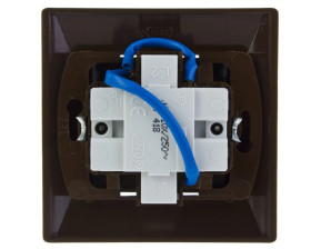 AKCENT Łącznik schodowy + pojedynczy z podświetleniem brązowy ŁP-9AS/24